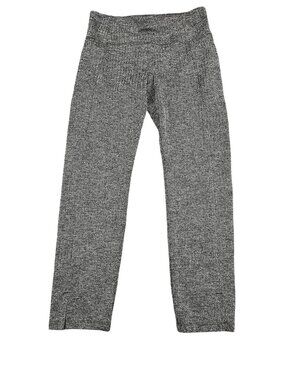 Athleta Gray Herringbone Knit Straight-Leg Pants Womens M